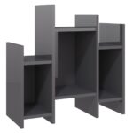 Side Cabinet High Gloss Grey 60x26x60cm Engineered Wood