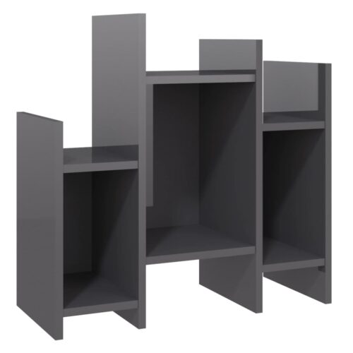 Side Cabinet High Gloss Grey 60x26x60cm Engineered Wood