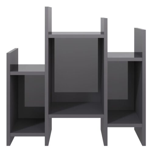 Side Cabinet High Gloss Grey 60x26x60cm Engineered Wood - Image 6