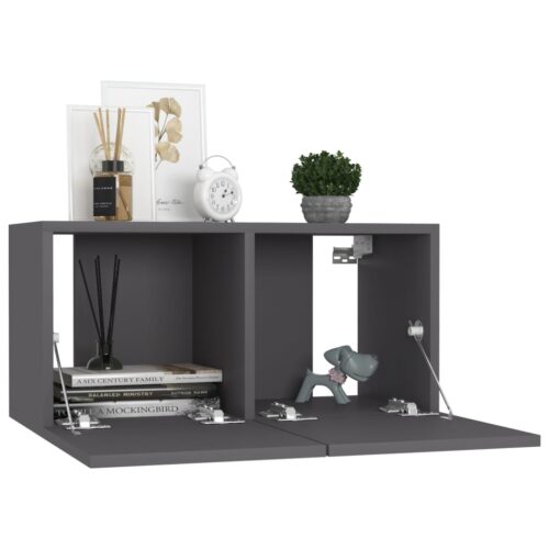 Hanging TV Cabinet Grey 60x30x30cm - Image 3