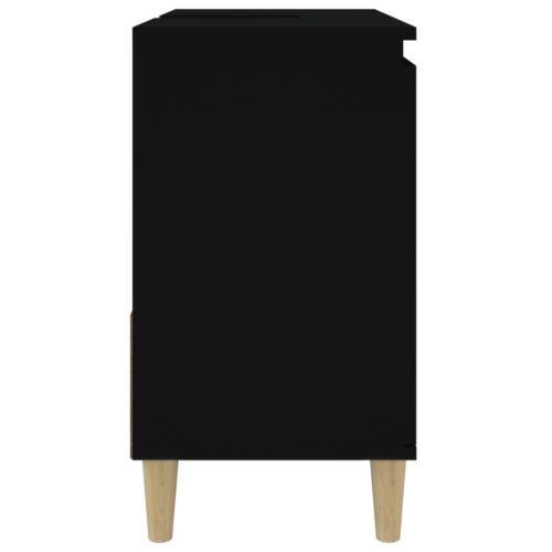 Wooden Bathroom Cabinet Storage Unit Wash Sink Drawers Shelf Black 65x33x60cm - Image 8
