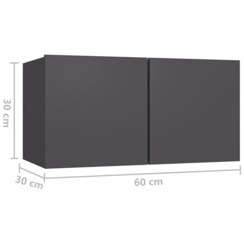 Hanging TV Cabinet Grey 60x30x30cm - Image 8