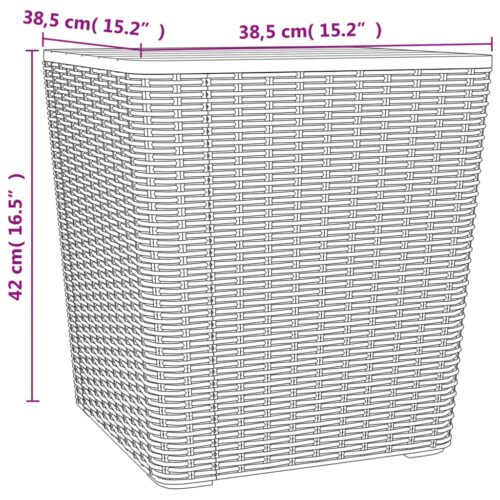Garden Table with RemovableLid Brown Polypropylene - Image 8