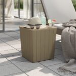 Garden Table with RemovableLid Brown Polypropylene