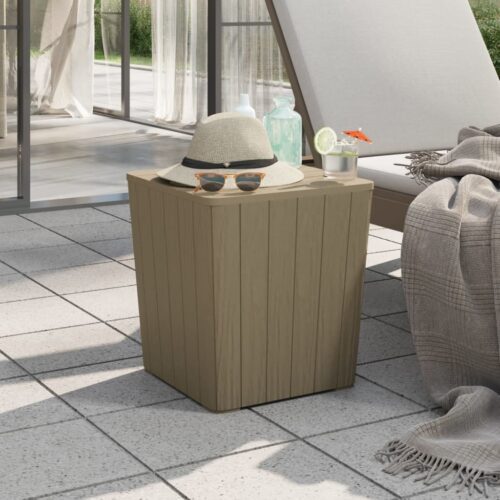 Garden Table with RemovableLid Brown Polypropylene