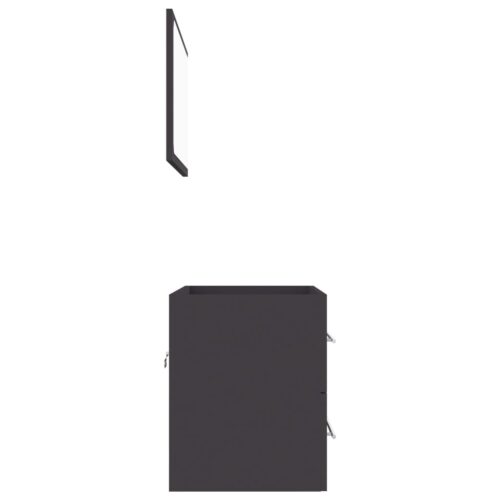 2-Piece Bathroom Furniture Set Grey Engineered Wood - Image 5