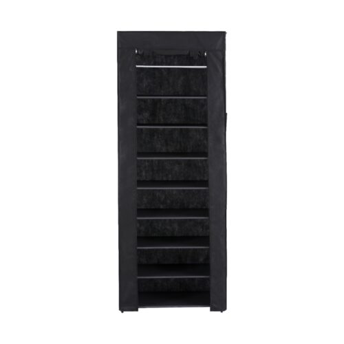 Artiss Shoe Rack Cabinet Removable Cover 10 tier Black - Image 5