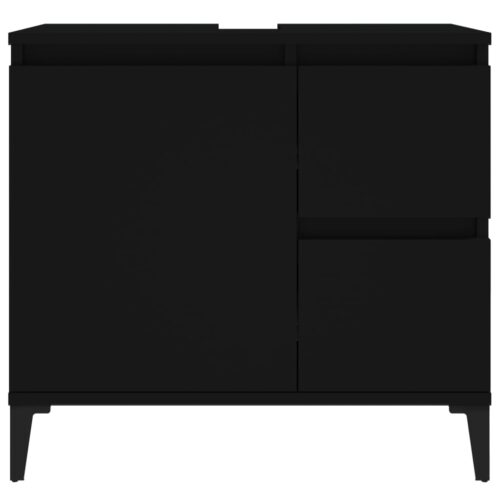 Wooden Bathroom Cabinet Storage Unit Wash Sink Drawers Shelf Freestanding Black - Image 7