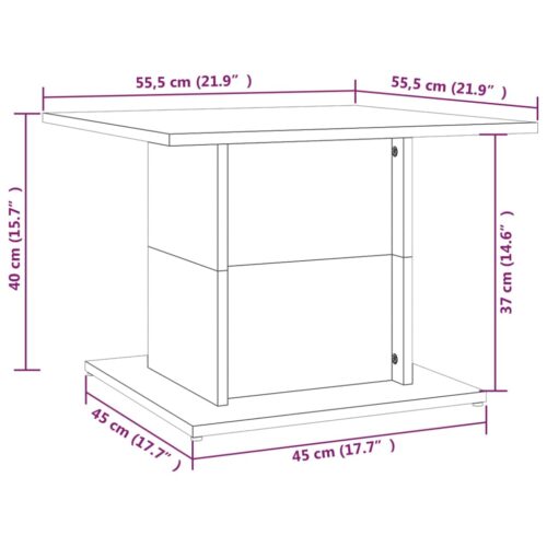 Coffee Table Brown Oak 55.5x55.5x40cm Engineered Wood - Image 7