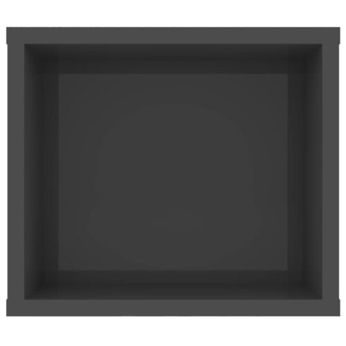 High Gloss Wall Mounted Storage Shelf Bookshelf Unit TV Stand Cabinet Rack Grey - Image 5