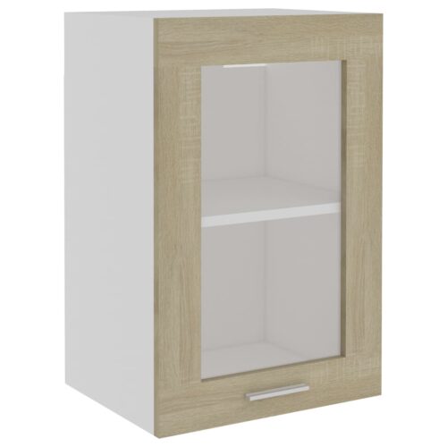 Hanging Glass Cabinet Sonoma Oak 40x31x60cm Engineered Wood