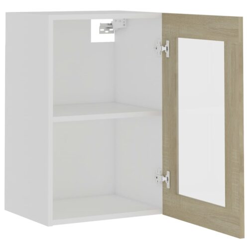 Hanging Glass Cabinet Sonoma Oak 40x31x60cm Engineered Wood - Image 6