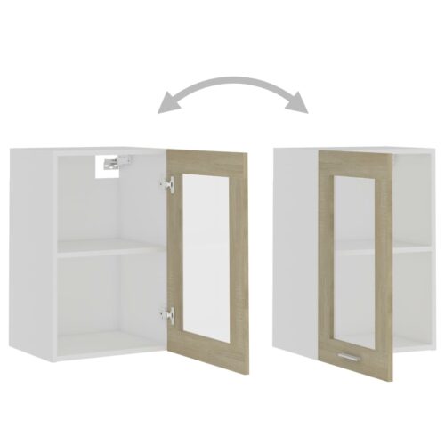 Hanging Glass Cabinet Sonoma Oak 40x31x60cm Engineered Wood - Image 7