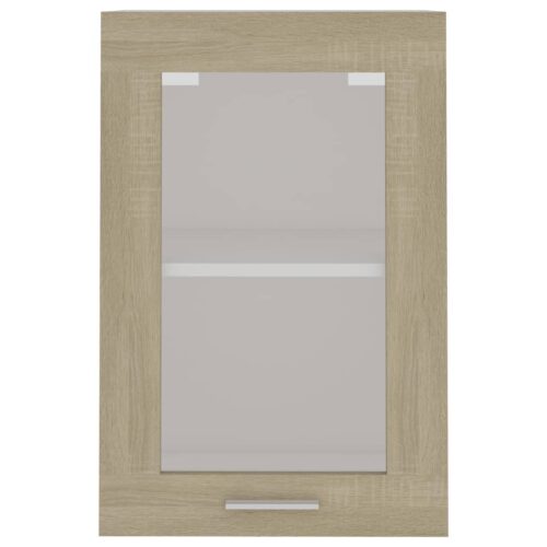 Hanging Glass Cabinet Sonoma Oak 40x31x60cm Engineered Wood - Image 8