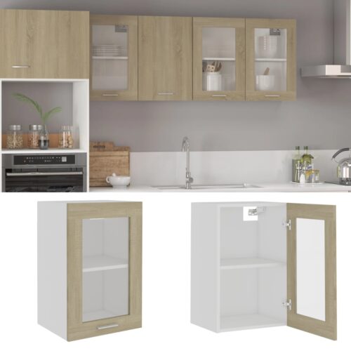 Hanging Glass Cabinet Sonoma Oak 40x31x60cm Engineered Wood - Image 2