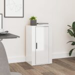 Sideboard High Gloss White 40x33x70cm Engineered Wood