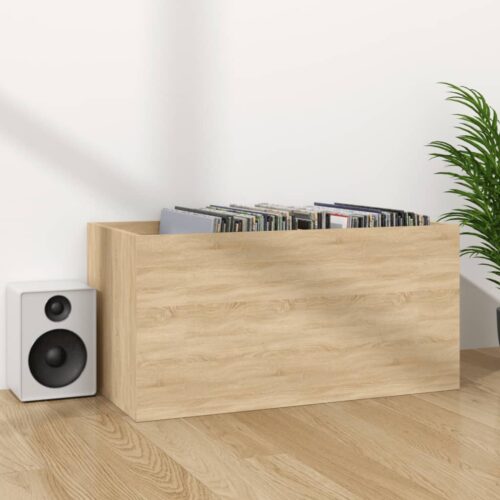 Vinyl Storage Box Sonoma Oak 71x34x36cm Engineered Wood - Image 4