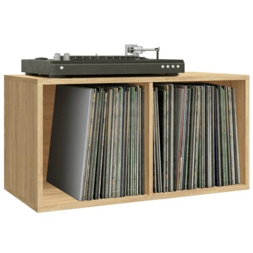Vinyl Storage Box Sonoma Oak 71x34x36cm Engineered Wood - Image 5
