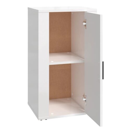Sideboard High Gloss White 40x33x70cm Engineered Wood - Image 4