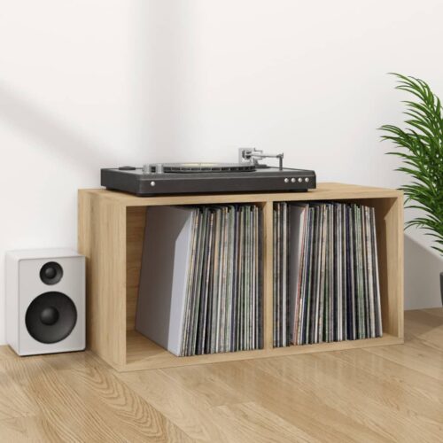 Vinyl Storage Box Sonoma Oak 71x34x36cm Engineered Wood - Image 10