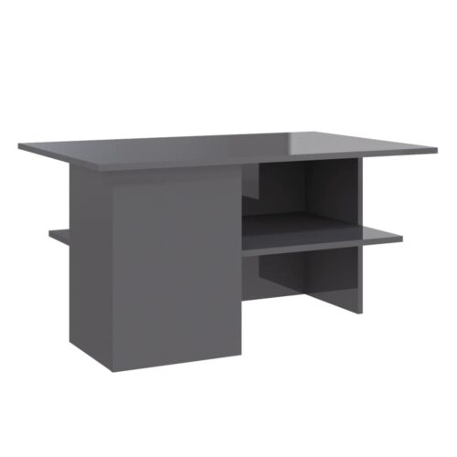 Coffee Table High Gloss Grey 90x60x46.5cm Engineered Wood