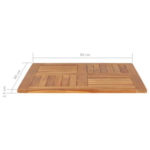 Table Top Solid Teak Wood Square 80x80x2.5cm DIY Desk Panel Board - Image 6