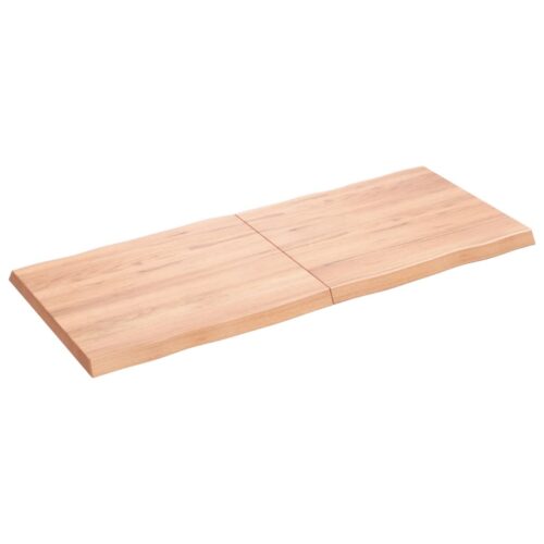 Table Top Light Brown 120x50x(2-4)cm Treated Solid Wood DIY Desk Panel Board - Image 2