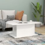 Coffee Table White 102x55.5x40cm Engineered Wood