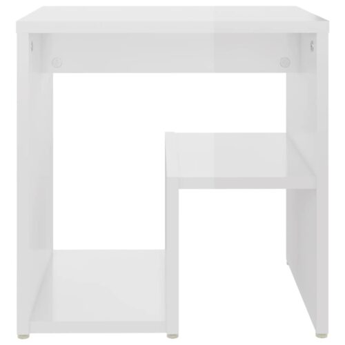 Bed Cabinets 2pcs High Gloss White 40x30x40cm Engineered Wood - Image 4