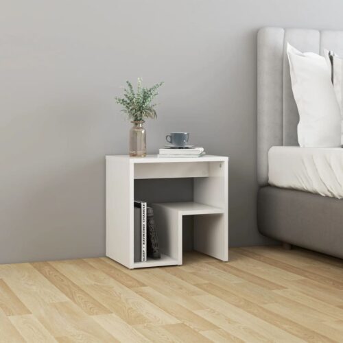 Bed Cabinets 2pcs High Gloss White 40x30x40cm Engineered Wood - Image 6