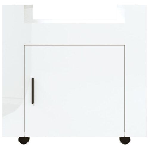 Desk Trolley High Gloss White 60x45x60cm Engineered Wood - Image 6
