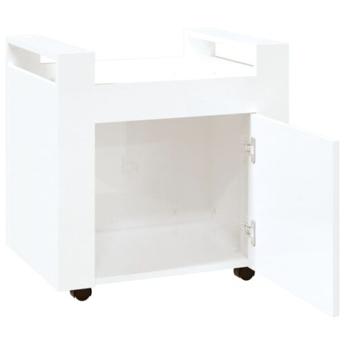Desk Trolley High Gloss White 60x45x60cm Engineered Wood - Image 7