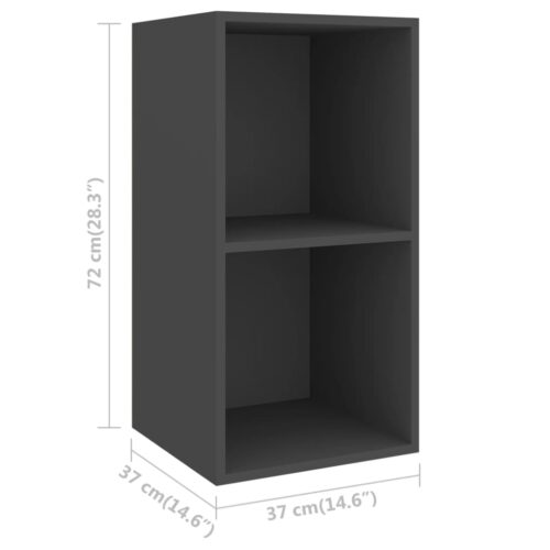 Wall Mounted Storage Shelf Bookshelf TV Unit Stand Cabinet Bookcase Rack Grey - Image 9