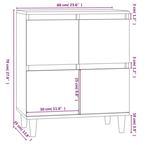 Sideboard White 60x35x70cm Engineered Wood - Image 10