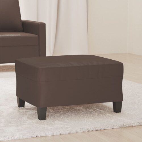 Footstool Brown 70x55x41cm Faux Leather - Image 8