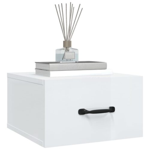 Wall-mounted Bedside Cabinets 2pcs High Gloss White 35x35x20cm - Image 4