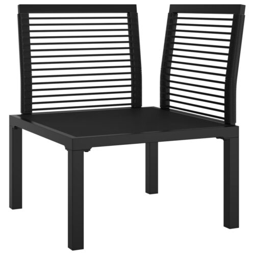 Garden Corner Chair with Cushions Black Grey Poly Rattan - Image 6