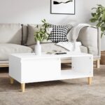 Coffee Table White 90x50x36.5cm Engineered Wood