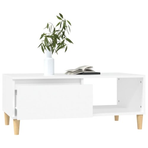 Coffee Table White 90x50x36.5cm Engineered Wood - Image 4