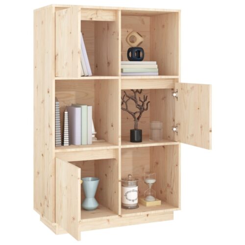 Highboard 74x35x117cm Solid Wood Pine - Image 4