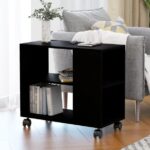 Side Table Black 70x35x55cm Engineered Wood