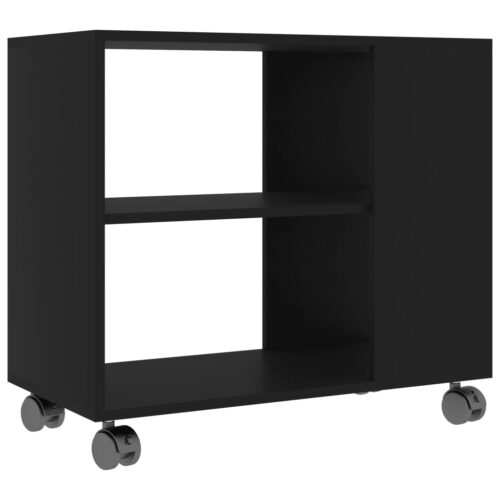 Side Table Black 70x35x55cm Engineered Wood - Image 2