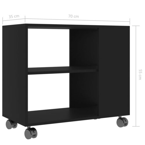 Side Table Black 70x35x55cm Engineered Wood - Image 6