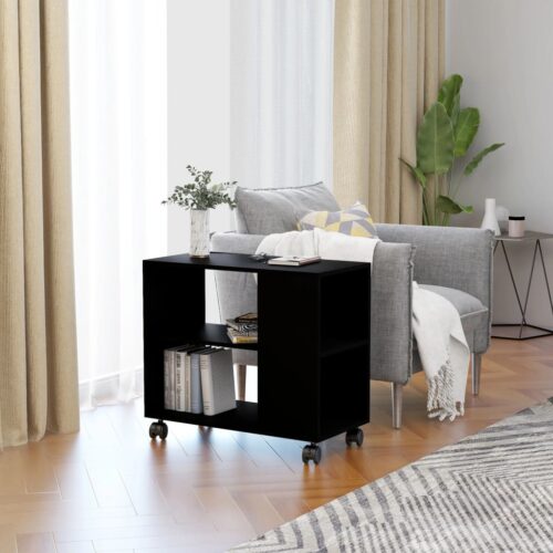 Side Table Black 70x35x55cm Engineered Wood - Image 7