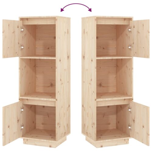 Highboard 38x35x117cm Solid Wood Pine - Image 6