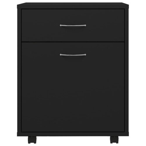 Rolling Cabinet Black 45x38x54cm Engineered Wood - Image 4