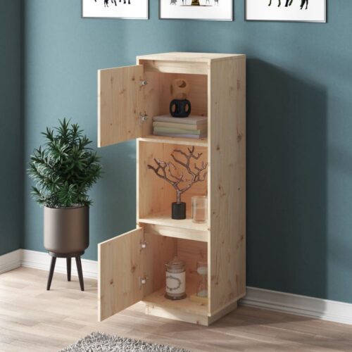 Highboard 38x35x117cm Solid Wood Pine - Image 9