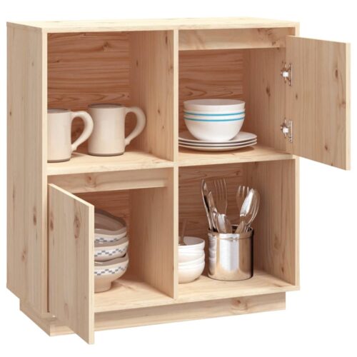 Sideboard 74x35x80cm Solid Wood Pine - Image 4