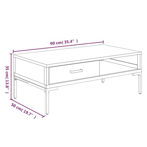 Coffee Table 90x50x35cm Solid Pinewood - Image 9