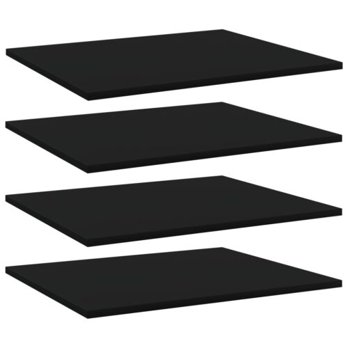 Bookshelf Boards 4pcs Black 60x50x1.5cm Engineered Wood
